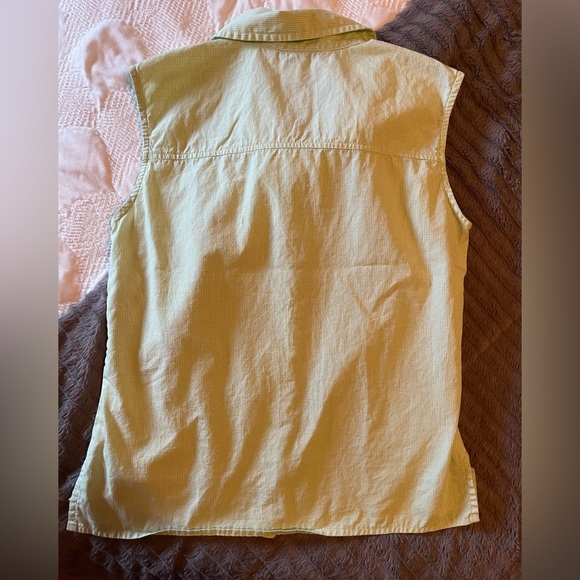 VTG vintage Casual Corner green button down collared sleeveless top - Picture 6 of 7